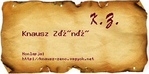 Knausz Zénó névjegykártya